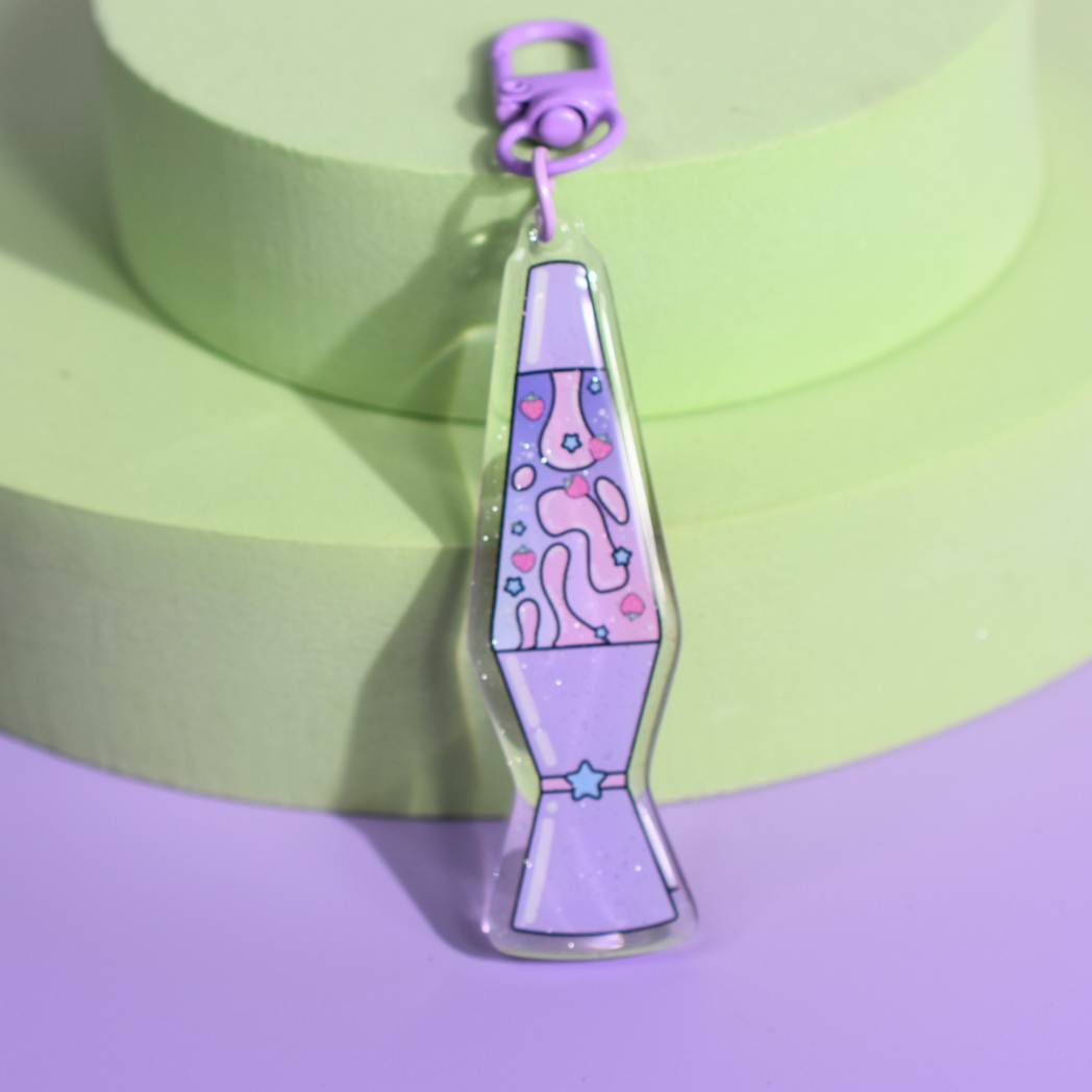 Lava Lamp Glitter Keyring