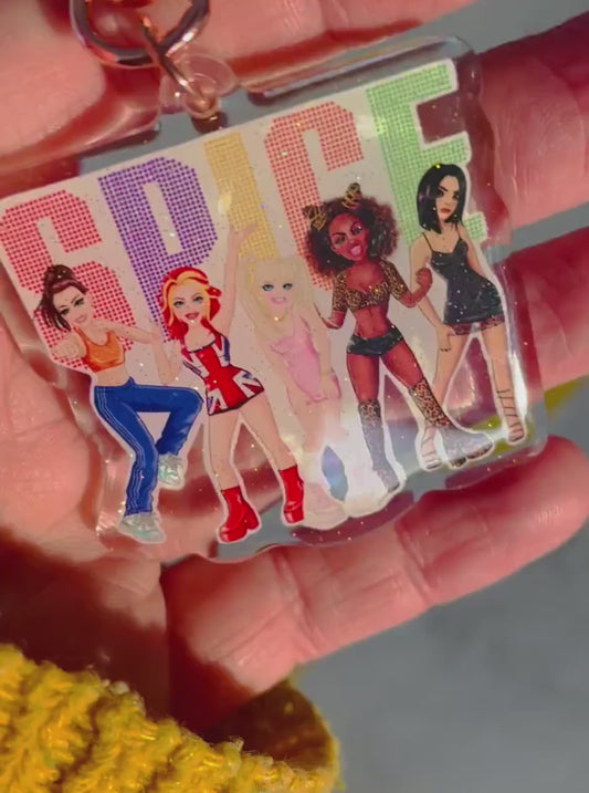 Spice Girls Glitter Keyring