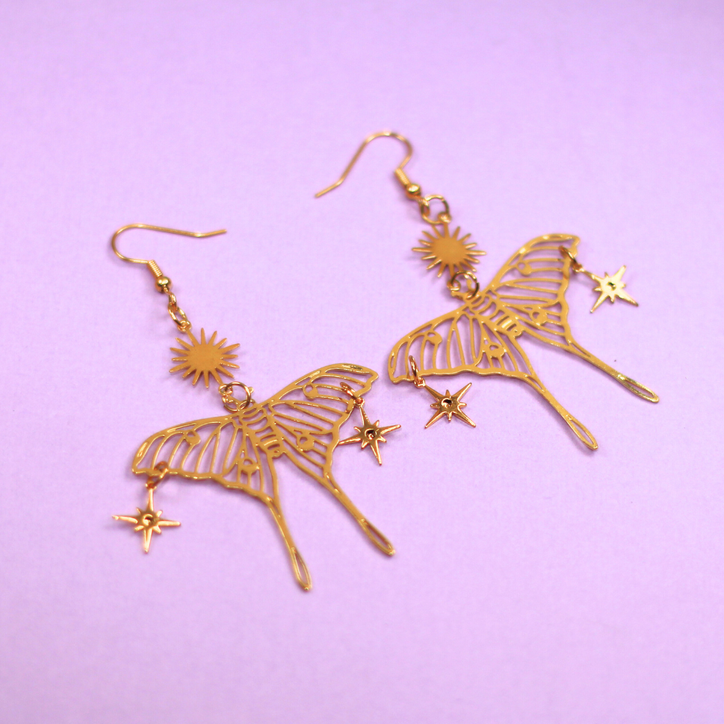 Lunar Moth Earrings