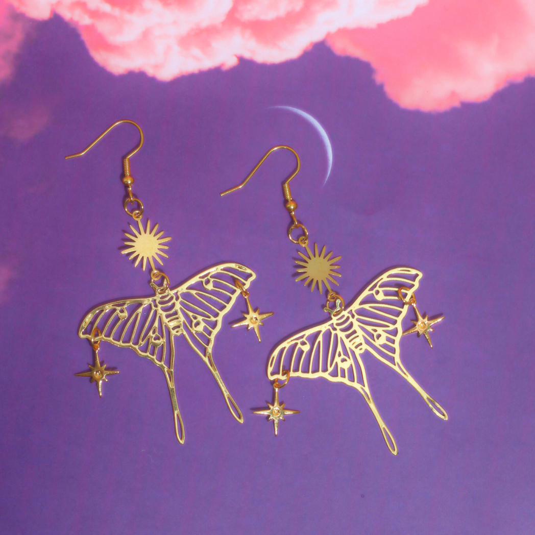 Lunar Moth Earrings