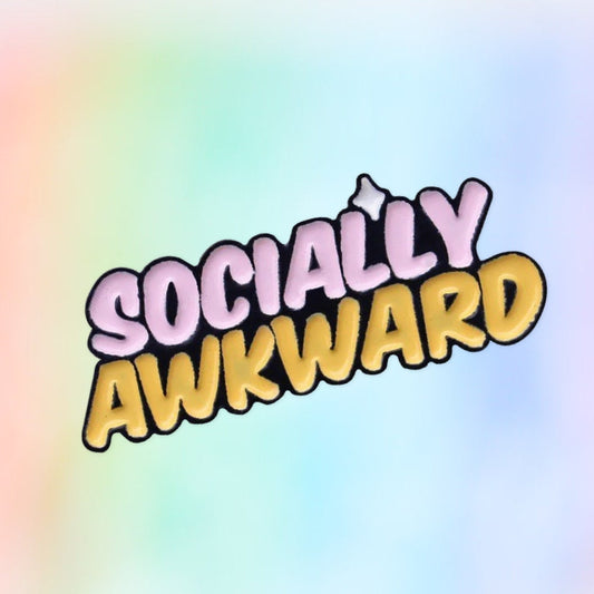 Socially awkward enamel pin