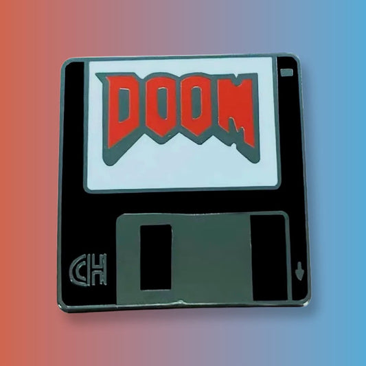 DOOM floppy disk iconic gamer enamel pin